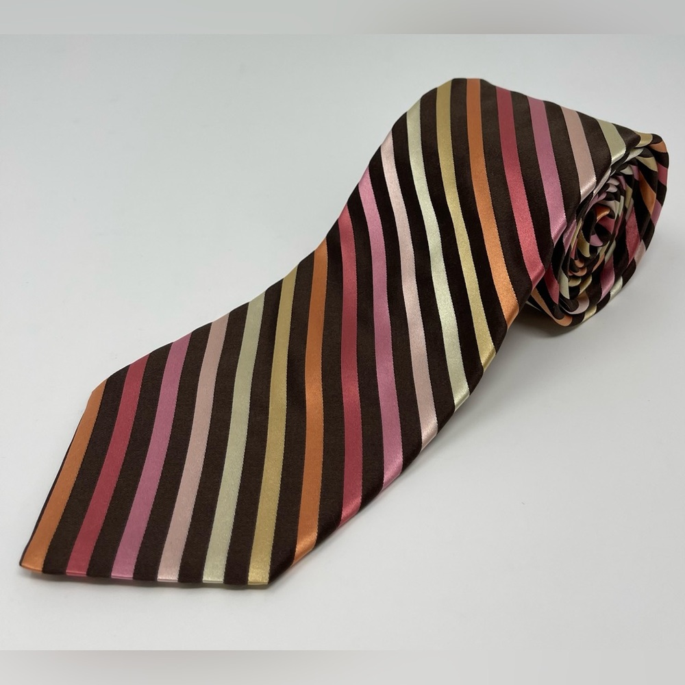 TED BAKER LONDON: 100% Silk Tie with Pastel Stripes